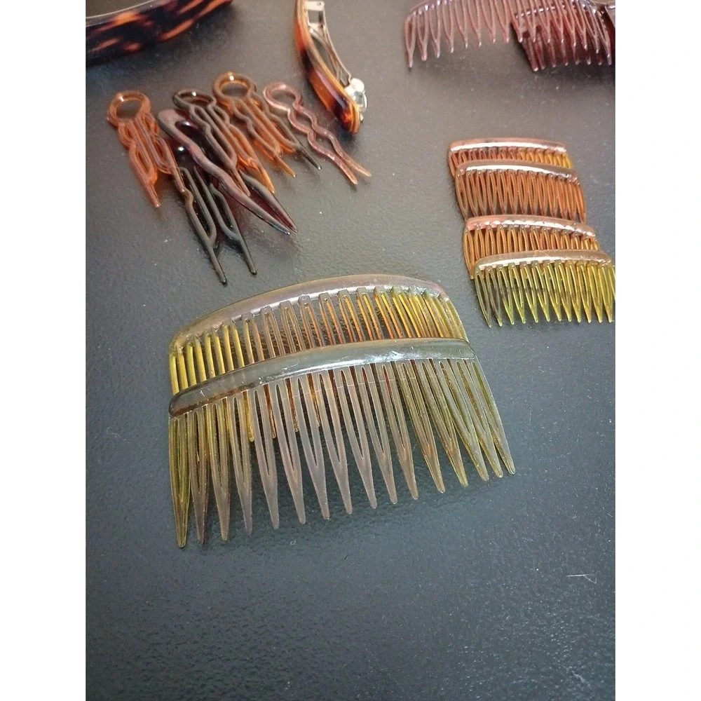 Vintage Tortoiseshell‎ Hair Barrette Comb Lot Goody Unbranded